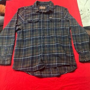 Orvis Blue and Brown Plaid Shirt Jacket